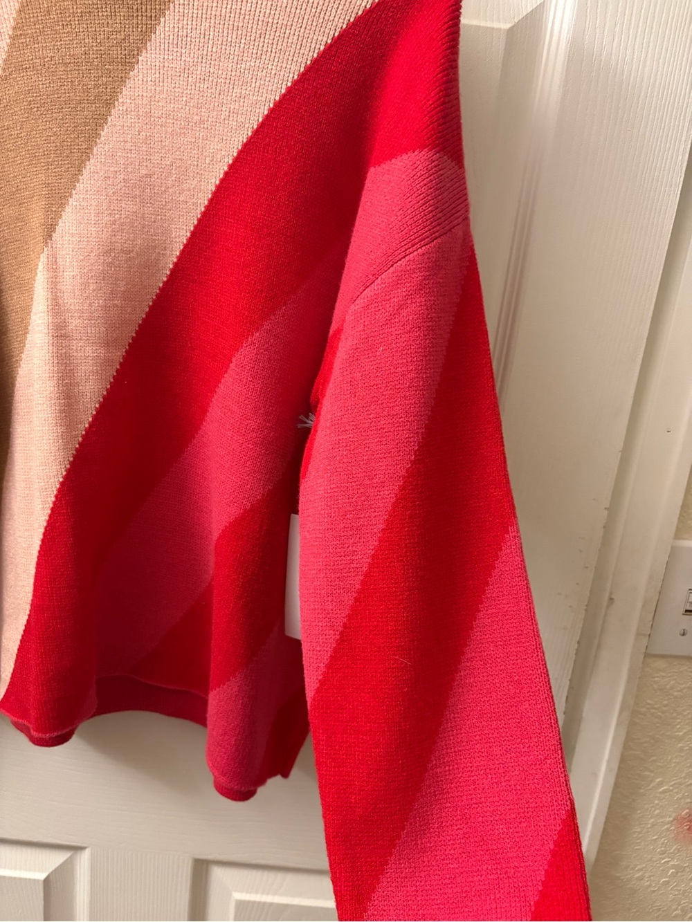 Liz Claiborne Colorblock Turtleneck Sweater - Pink, Red & Tan - Picture 3 of 6